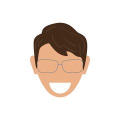 man male head smile avatar person icon. Isolated and flat illustration. Vector graphic