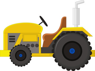 Yellow tractor cartoon