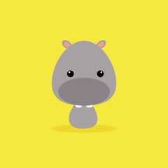 Cute Cartoon Wild hippo