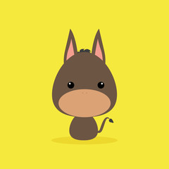 Cute Cartoon Wild donkey