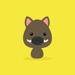 Cute Cartoon Wild pig