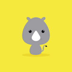 Cute Cartoon Wild rhino