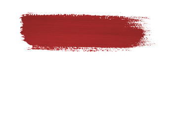 Red brush stroke isolated on white background