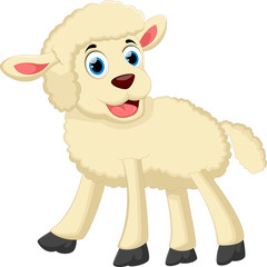 Cute goat cartoon running