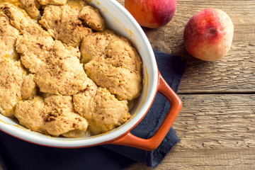 Homemade peach cobbler