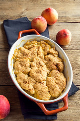 Homemade peach cobbler