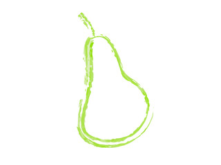 Vector Pear in Chalk Style