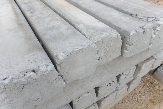 Close up group of pillar at construction site