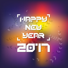 Typography design for new year 2017, Colorful background