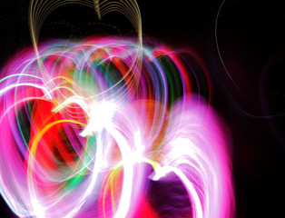 Light motion on the dark background and copy space