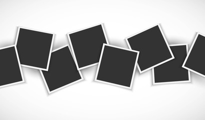 Pile of photo frames on white background Vector
