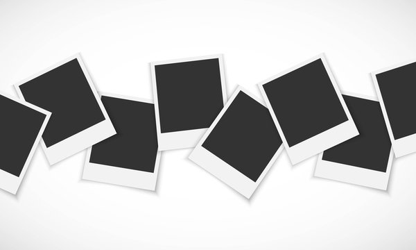 Pile of photo frames on white background Vector