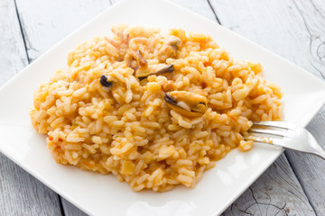 Risotto with seafood