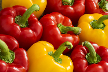 Red And Yellow Paprika Close Up./Red And Yellow Paprika Close Up.