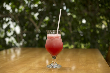 glass of cocktail on the table