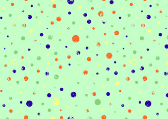 Vector dotted pattern. Creative geometric green background with dots. Grunge texture with attrition, cracks and ambrosia. Old style vintage design. Graphic illustration.