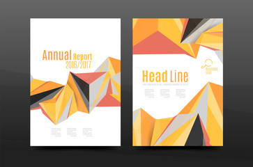 3d triangle shapes. Business annual report cover