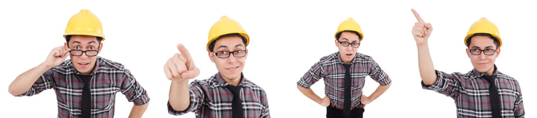 Industrial worker isolated on the white background