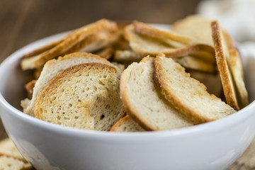 Some fresh baked bread chips