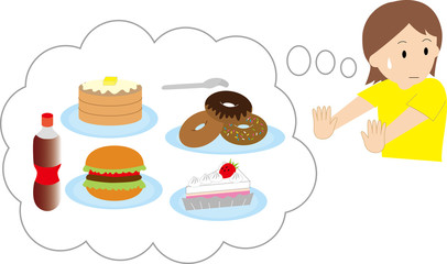 甘いものを控えるダイエット中の女性