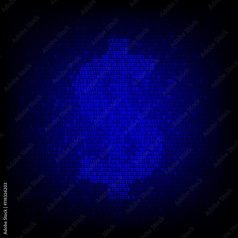 Poster cyber money concept. binary code dollar symbol on the digital high tech style vector background.