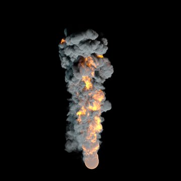 Realistic fiery explosion.Isolated on black background.