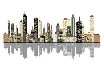 Panorama picture of city skyline