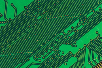 close-up of electronic circuit board with processor