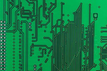 close-up of electronic circuit board with processor