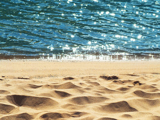 Sea sun sand background