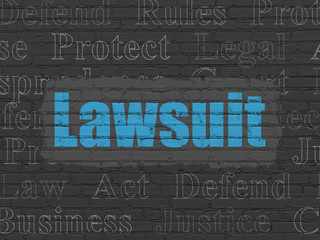 Law concept: Lawsuit on wall background