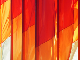 Multicolored flags (red orange white)