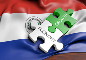 Paraguay economy and financial market growth concept, 3D rendering