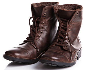 Leather boots
