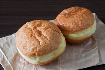 Doughnuts on the dark background