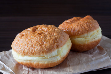 Doughnuts on the dark background