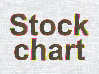 Finance concept: Stock Chart on fabric texture background