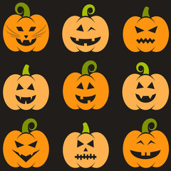 Set of Halloween pumpkins