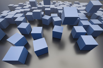 3D rendering of abstract cubes background