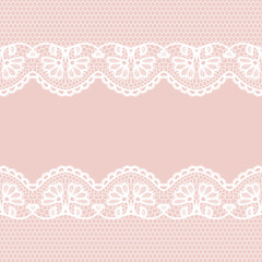 Seamless lace border. Invitation card.