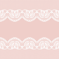 Seamless lace border. Invitation card.