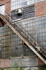Old industrial building with steps