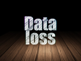 Information concept: Data Loss in grunge dark room