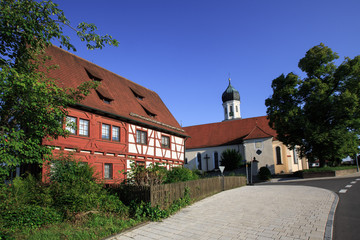 Fototapeta na wymiar Pfarrhaus Schwendi erbaut im Jahr 1551
