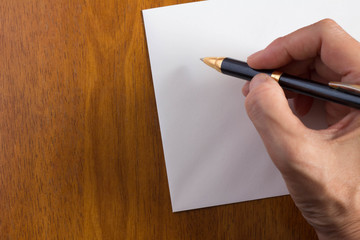 Hand to write on the envelope