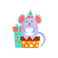 Maouse With Party Attributes Girly Stylized Funky Sticker