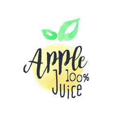 Fototapeta premium Apple 100 Percent Fresh Juice Promo Sign