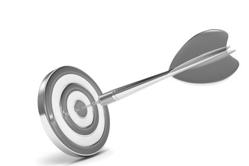 arrow darts in target. 3d rendering.