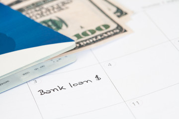 Reminder "bank loan" in calendar