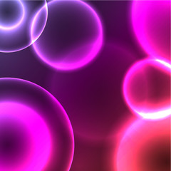 Vector abstract background with bright circles. Blurred sparkles, bokeh.